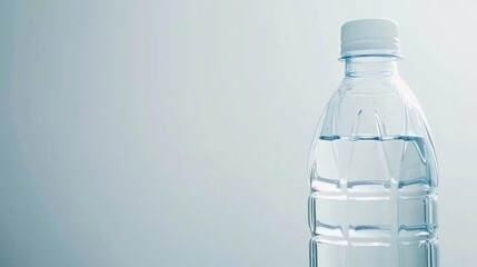 Naklejka premium Modern Water Bottle with Leak-Proof Cap, Half-Filled with Water, Representing Hydration and Drinking Safety