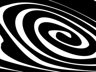 Black and white abstract ellipse background. Hypnosis pattern.