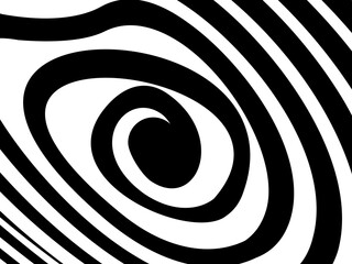 Black and white abstract ellipse background. Hypnosis pattern.