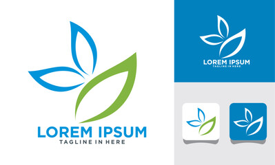 abstract butterfly logo icon set