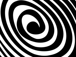 Black and white abstract ellipse background. Hypnosis pattern.