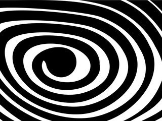 Black and white abstract ellipse background. Hypnosis pattern.