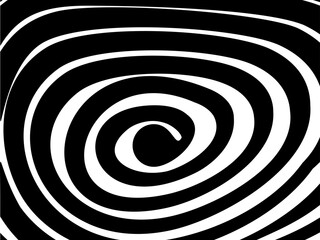 Black and white abstract ellipse background. Hypnosis pattern.
