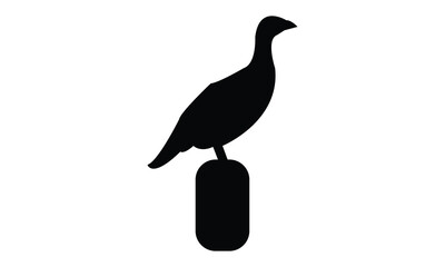 Black Pheasant silhouette And Vector Illustration. 