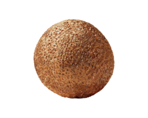 A textured, spherical object resembling a natural element, possibly a fruit or seed.