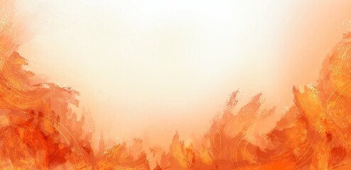 Abstract blazing red orange fire illustration isolated on horizontal ratio copy spaced background for wallpaper or backdrop design. © Amanda Alamsyah