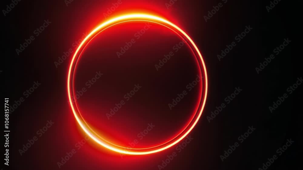 Wall mural neon red circle seamless looping background for dynamic visuals