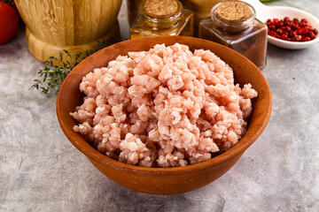 Homemade Raw pork minced meat