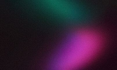 Abstract grainy color gradient background. Soft black dark purple blue green color flow noisy gradient texture, vibrant glowing colors, bright, shine, smooth, website header design, poster, banner