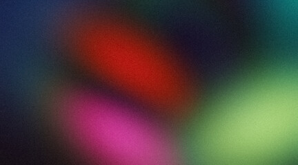 Abstract grainy color gradient background. Soft black dark red purple blue green color flow noisy gradient texture, vibrant glowing colors, bright, shine, smooth, website header design, poster, banner