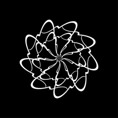 black and white spiral decorative circle design decoration abstract border pattern vector