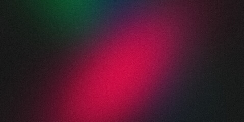 Abstract grainy color gradient background. Soft black dark magenta green color flow noisy gradient texture, vibrant glowing colors, bright, shine, smooth, website header design, poster, banner