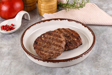 Grilled beef burger cutlet minced meat
