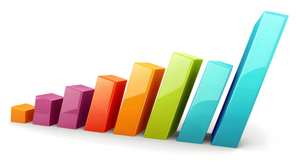 Colorful bar graph showing growth and progress