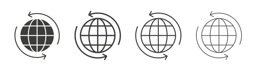 Import export icon set vector in black and white colors