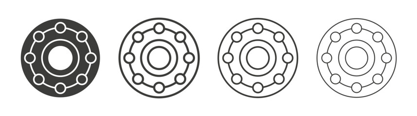 Car bearing icon set vector in black and white colors