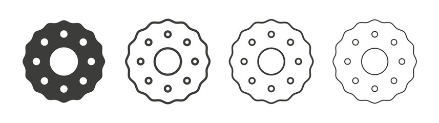Biscuit icon set vector in black and white colors