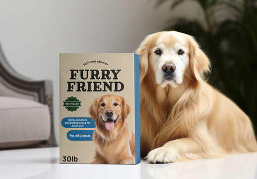 Pet Food Product Packaging Mockup With Generative AI