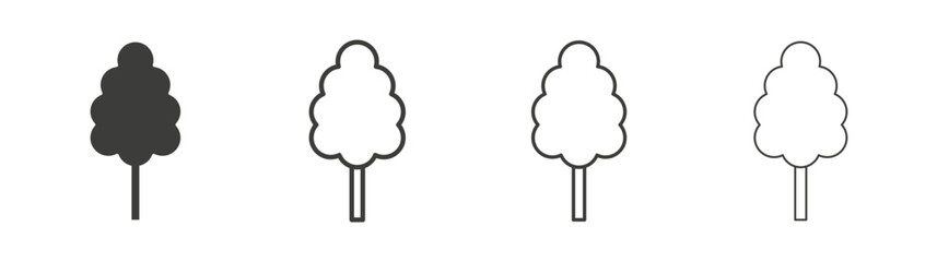 Cotton candy icon set vector in black and white colors