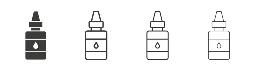 Eye drop icon set vector in black and white colors