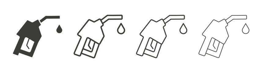 Petrol icon set vector in black and white colors