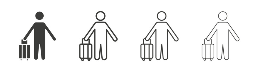 Guest icon set vector in black and white colors