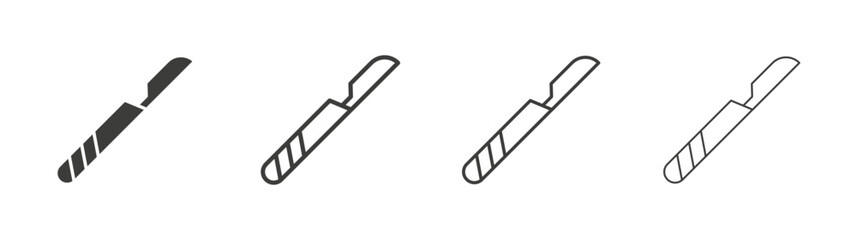 Scalpel icon set vector in black and white colors