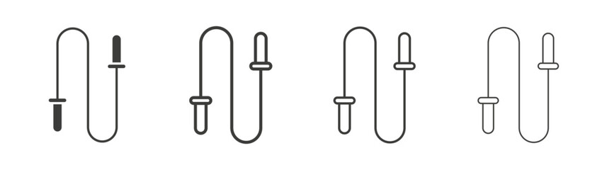 Jump rope icon set vector in black and white colors