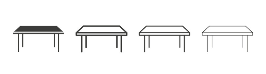 Table icon set vector in black and white colors