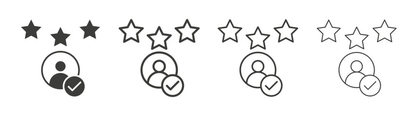 Customer experience icon set vector in black and white colors