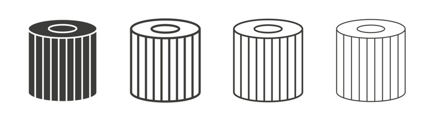 Air filter icon set vector in black and white colors