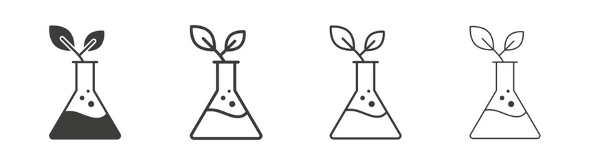 GMO icon set vector in black and white colors