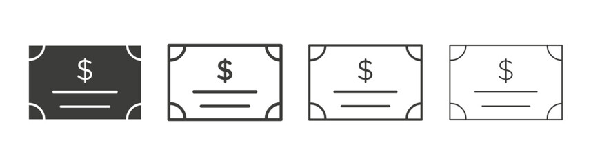 Bonds icon set vector in black and white colors