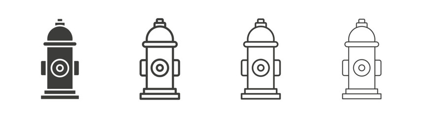 Fire hydrant icon pack. vector illustration