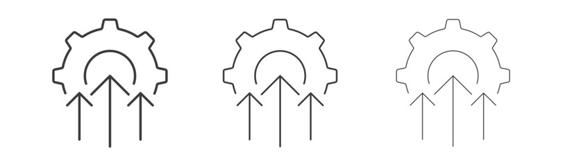 Efficiency icon set vector in black and white colors