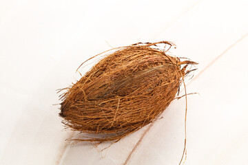 Natural exotic brown hairy coconut