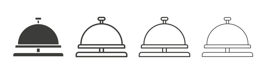 Reception bell icon set vector in black and white colors