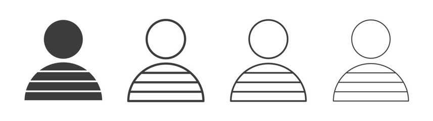 Prisoner icon set vector in black and white colors
