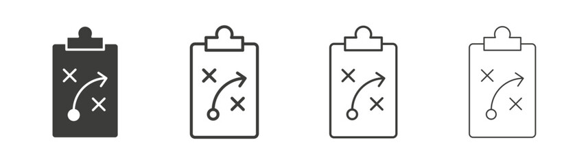 Tactics icon set vector in black and white colors