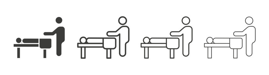 Massage icon set vector in black and white colors