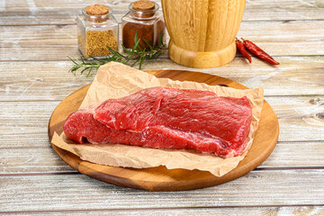 Raw beef flesh for cooking