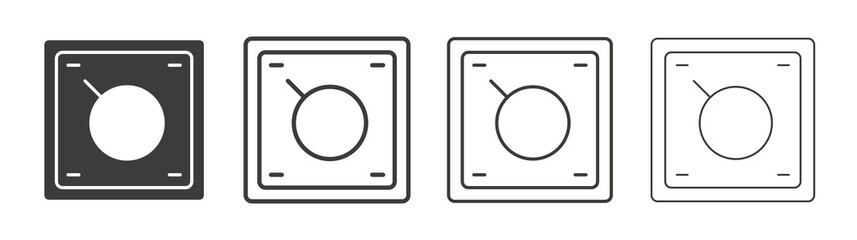 Dimmer icon set vector in black and white colors