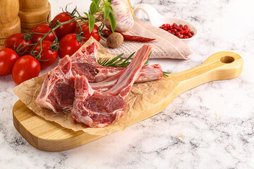 Raw Rack of Lamb for cooking