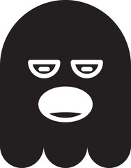 Bored and Worried Ghost Emoticon
