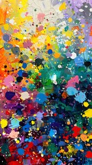 Vibrant abstract paint splashes in a chaotic. Art, painting, energetic, chaotic, expressive, oil，energy, movement, creativity, expression, emotion,contemporary,design, visual,colors
