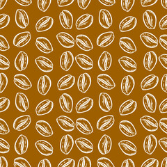 Coffee beans pattern for packaging. Coffee beans pattern background. Coffee beans background. Pattern background with coffee beans.