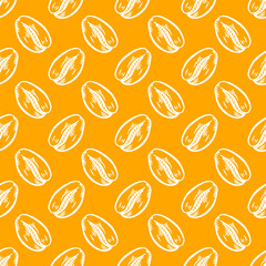 Coffee beans pattern for packaging. Coffee beans pattern background. Coffee beans background. Pattern background with coffee beans.