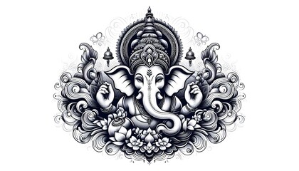 Lord Ganpati on Ganesh Chaturthi background Lord ganesha ganpati and festive