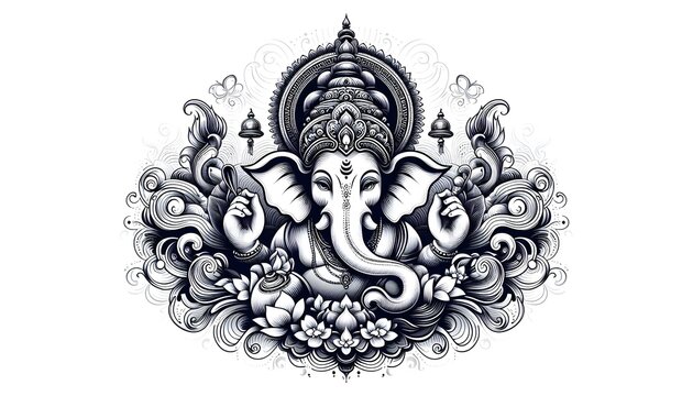 Lord Ganpati on Ganesh Chaturthi background Lord ganesha ganpati and festive