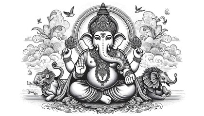 Lord Ganpati on Ganesh Chaturthi background Lord ganesha ganpati and festive